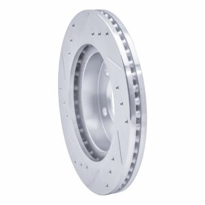 Chrysler LHS Brake Rotor (1) - Front Right - R1 Concepts - Drilled & Slotted - Silver - `98-`00